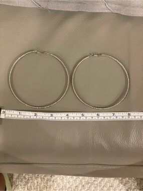 Diamond Cut Large Hoop Earrings